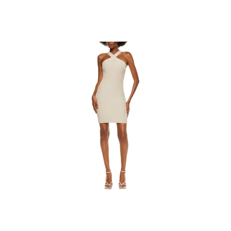 ARITZIA Babaton Sculpt Knit Criss Cross Dress Sleeveless Dress Women's Matte Pearl/Matte Pearl-2