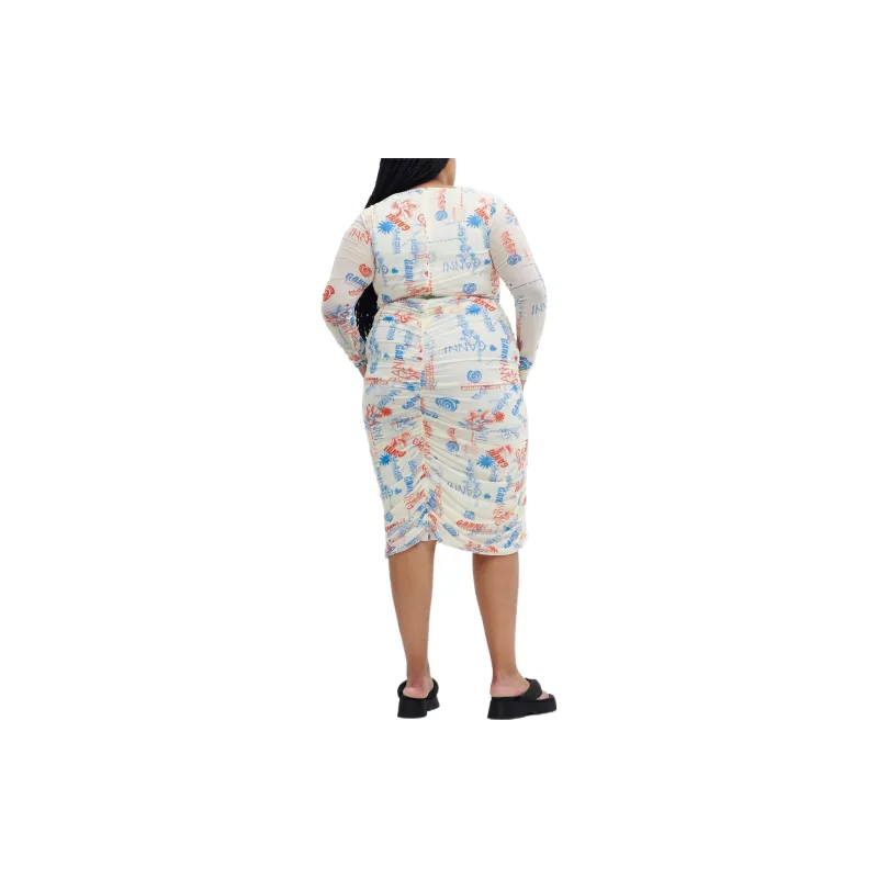GANNI Long-Sleeved Dresses Women's White-3