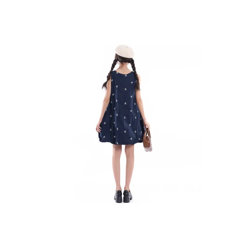 Pzhk Sleeveless Dress Women's Navy Blue-2