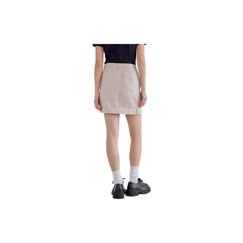 A21 Denim Short Skirts Women's Khaki-2