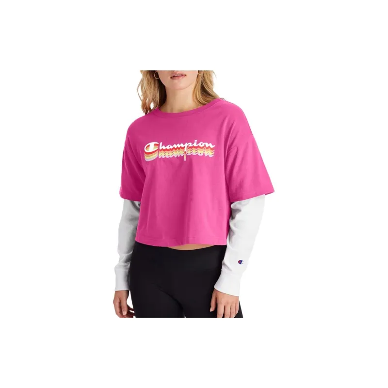 Champion Crop Tops Women's Pink-1