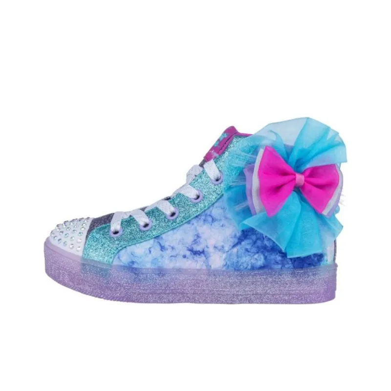 Skechers Shuffle Brights Cushioning, Wear Resistant Mid Top Kids' Skateboarding Shoes Blue Purple Teenagers-0