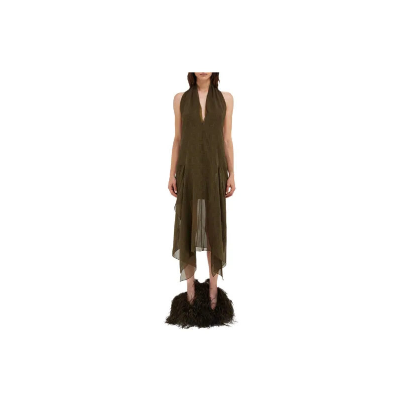 Ferragamo Monogram print Georgette crepe Dress-1