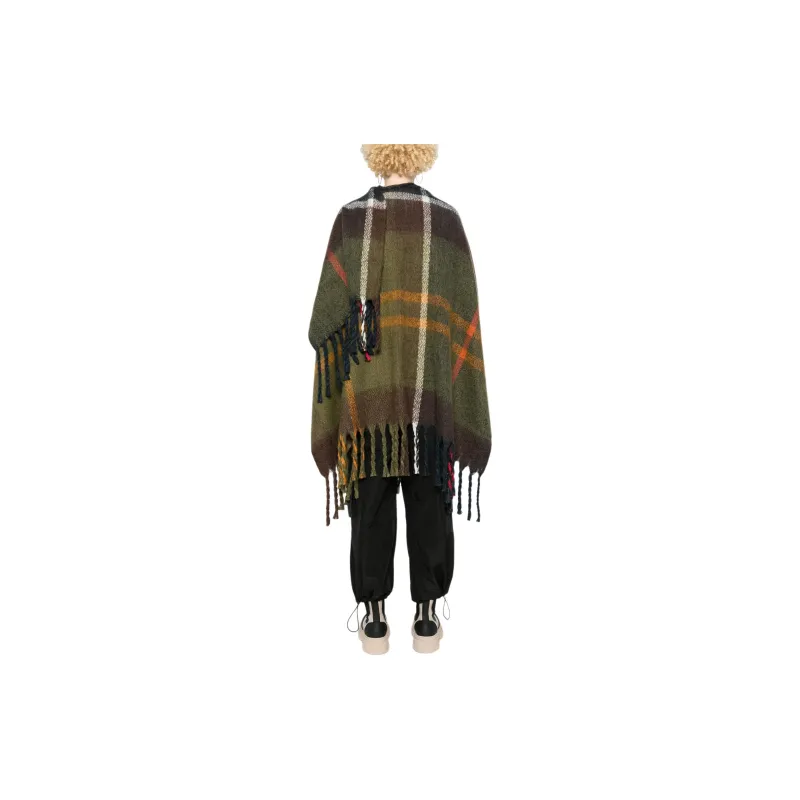 BARBOUR Checked V-Neck Cape-2
