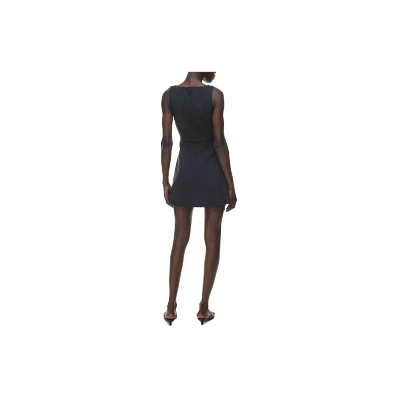 ARITZIA Babaton Bond Dress Sleeveless Dress Women's Black Stripe Dark Night Navy/Dark Blue-3