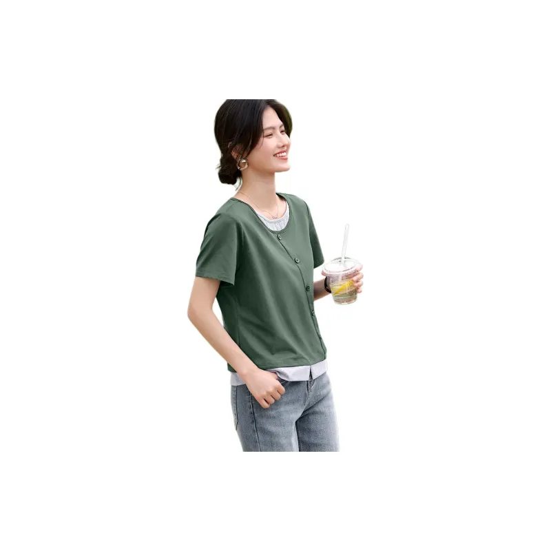 XWI T Shirt Women's Olive Green-3