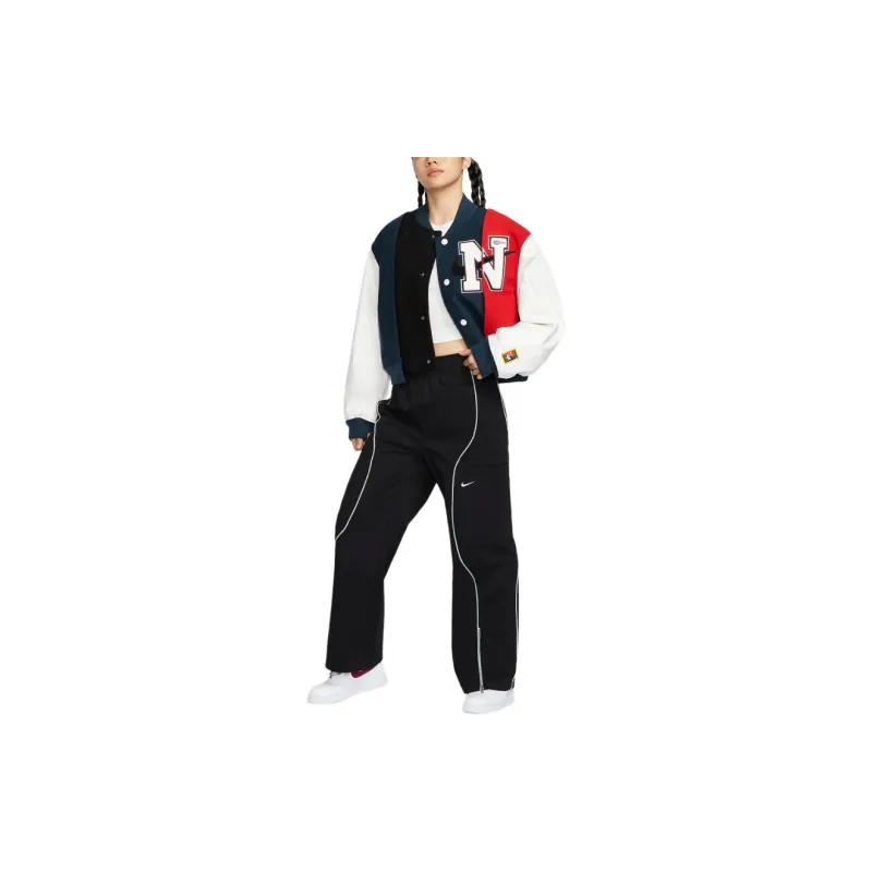 Nike X Yoon Oversized Varsity Jacket 'Black/Armory Navy/Phantom/White'-2