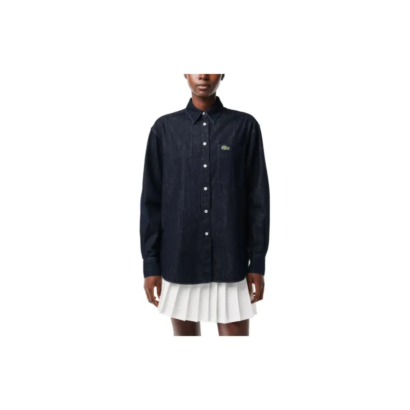 LACOSTE Logo-appliqué Denim Shirt-2