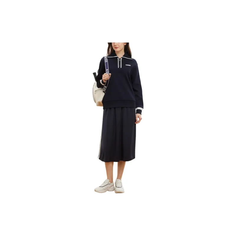 KSWISS Casual Long Skirt Women's Dark Indigo Blue-1
