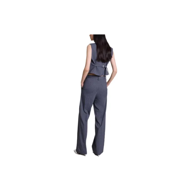 Maje Rhinestone embellished Pinstripe Waistcoat-1