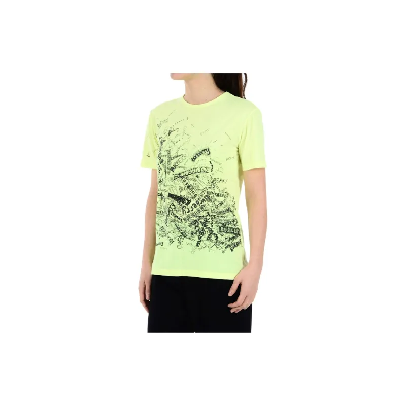 Burberry T-Shirts Women's Light Yellow-5