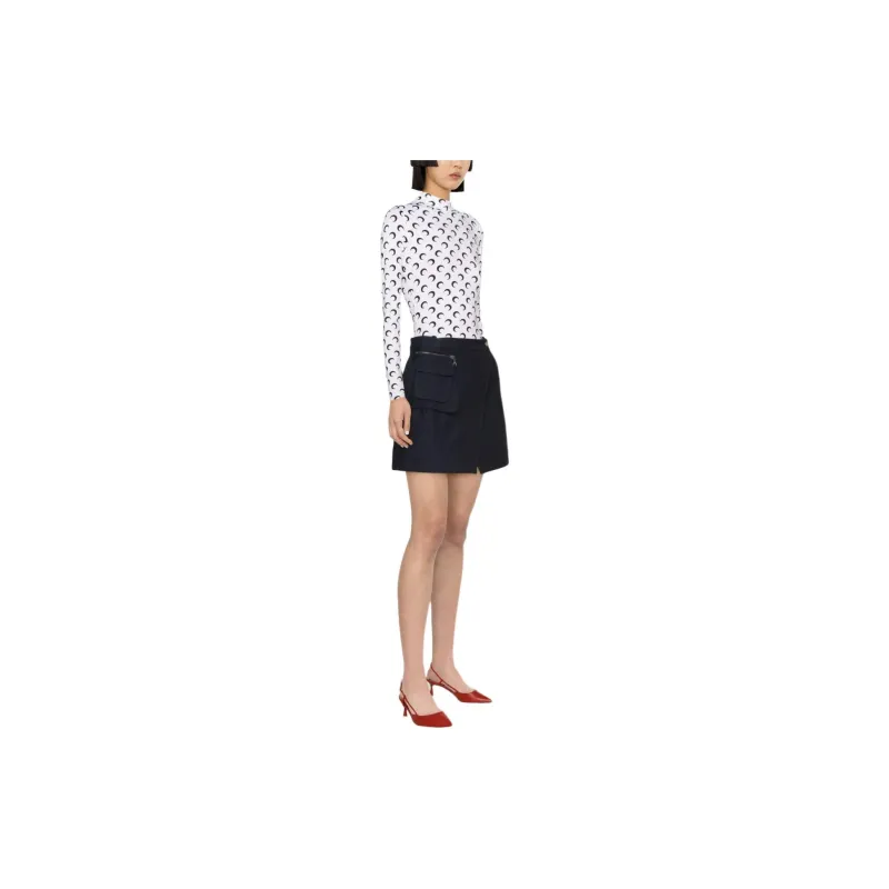 Marine Serre Crescent Print Turtleneck Long Sleeved Top-2