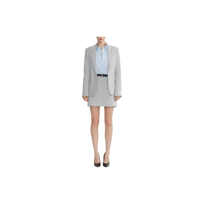 ARITZIA Babaton Chisel Skirt Casual Short Skirts Women's Heather Chrome Gray-2