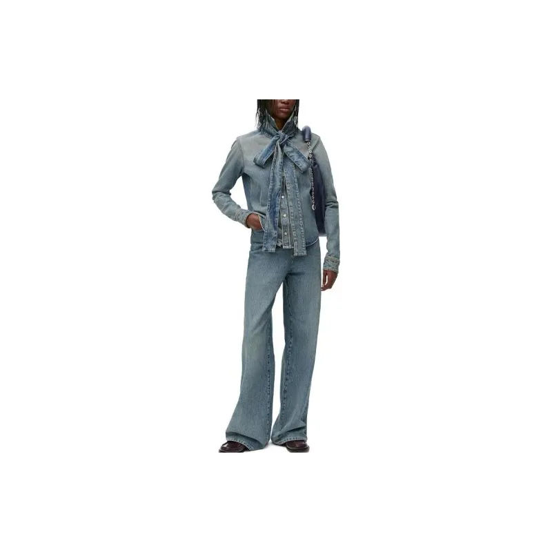 LOEWE Bow Shirt 'Washed Denim'-1