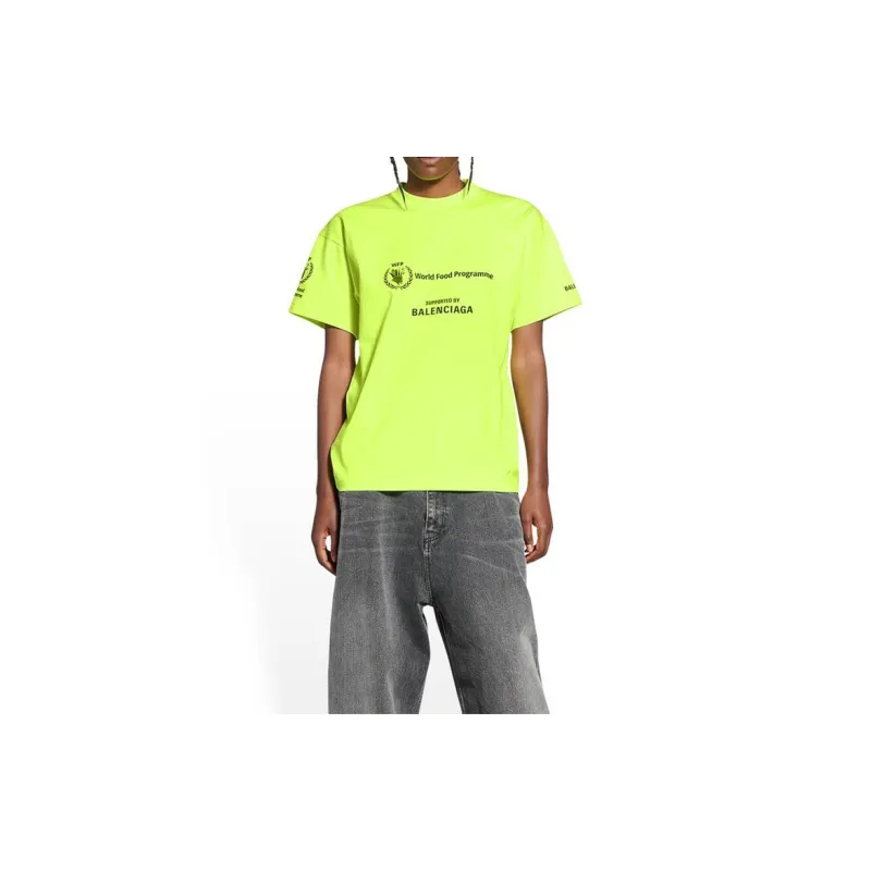 Balenciaga World Food Programme Graphic T Shirt 'Fluorescent Yellow/Black'-2
