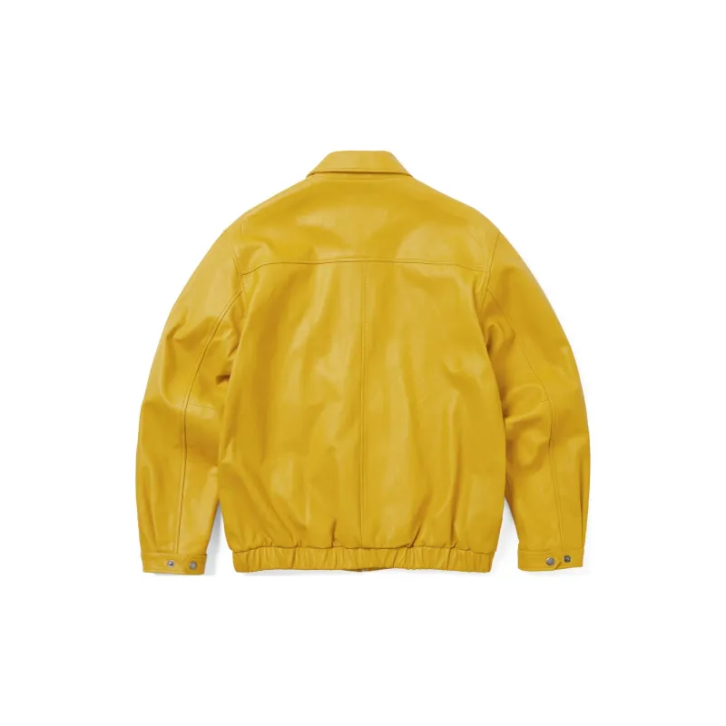 Thisisneverthat Leather Jackets Unisex Yellow-1