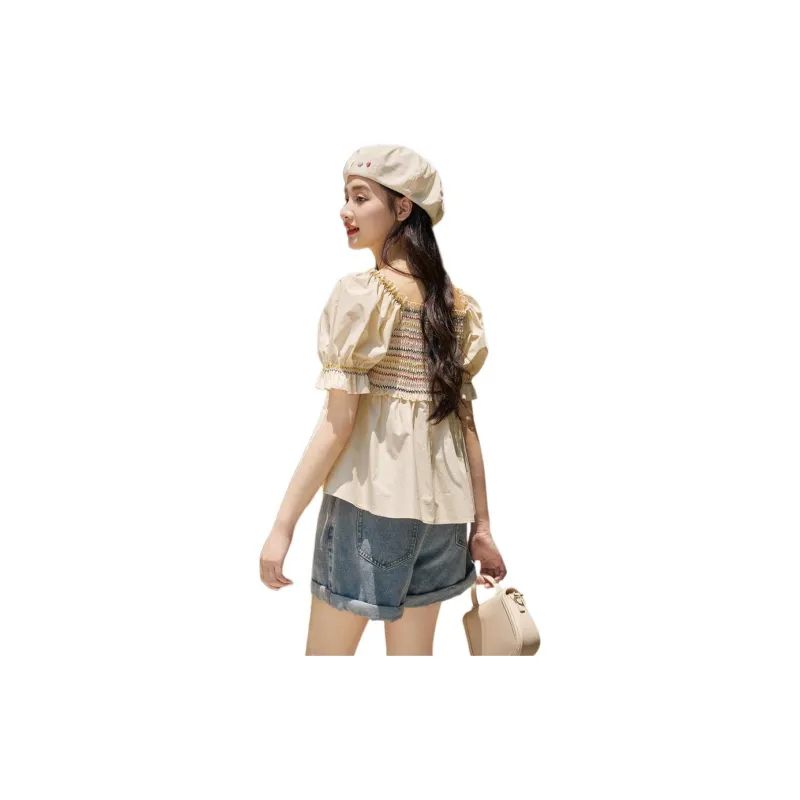ZIHAN Shirts Women's Beige Gold-2