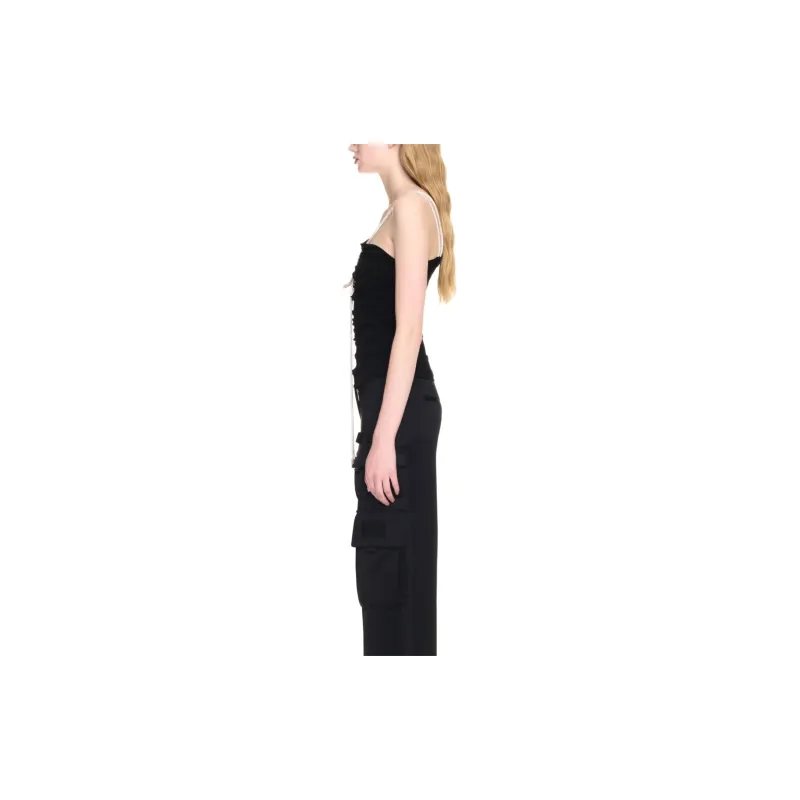OFF WHITE Ruched Crepe Top-3