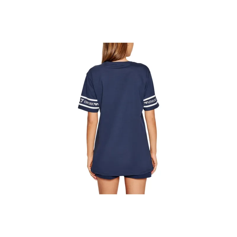 EMPORIO ARMANI EA7 SS23 Short Sleeved T Shirts Women's Dark Blue-3