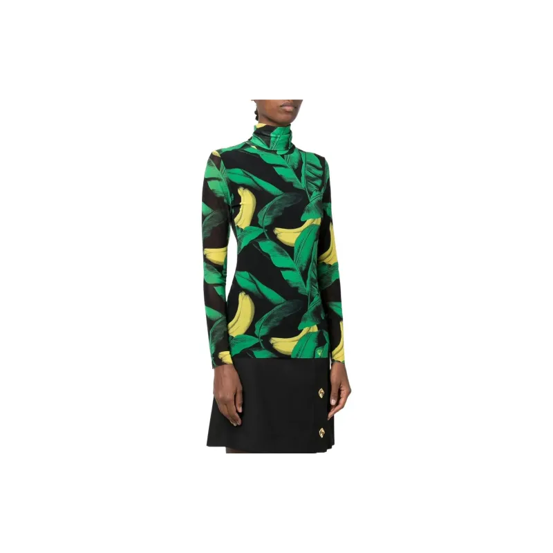 GANNI Printed Mesh Top 'Black'-2