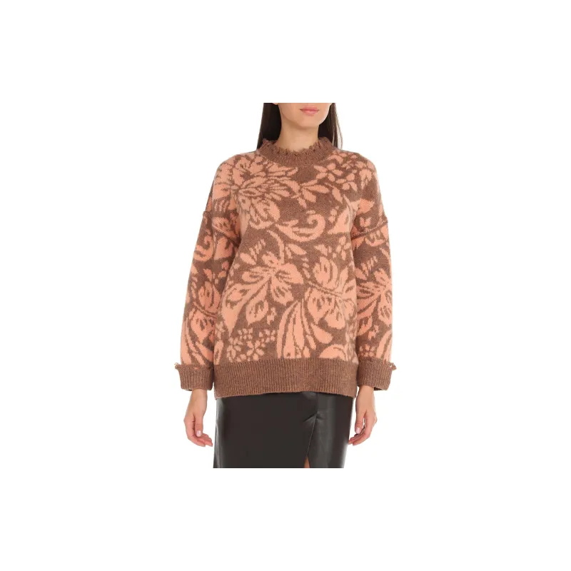 GUESS Staci Floral Sweater Sweater Women's Brown-2
