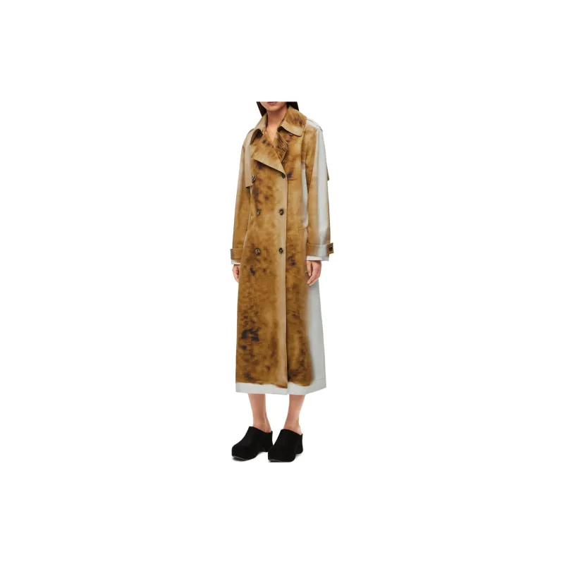 LOEWE Blurred Print Trench Coat 'Beige/Multicolor'-1