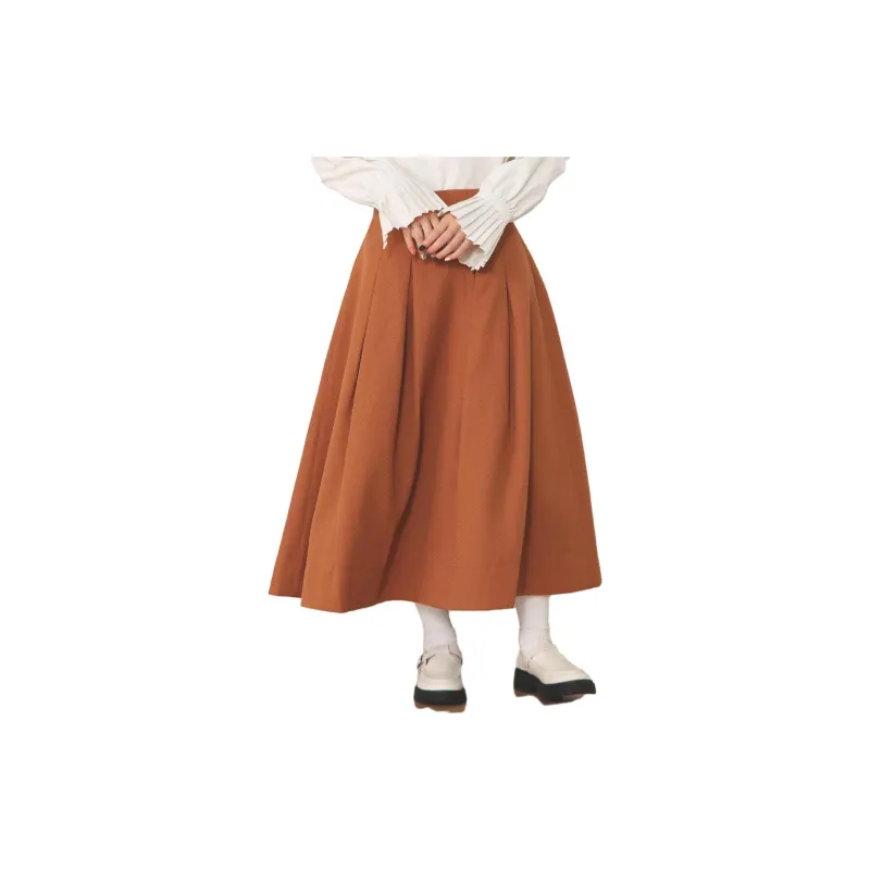 Beams Casual Long Skirts Women's Orange-1