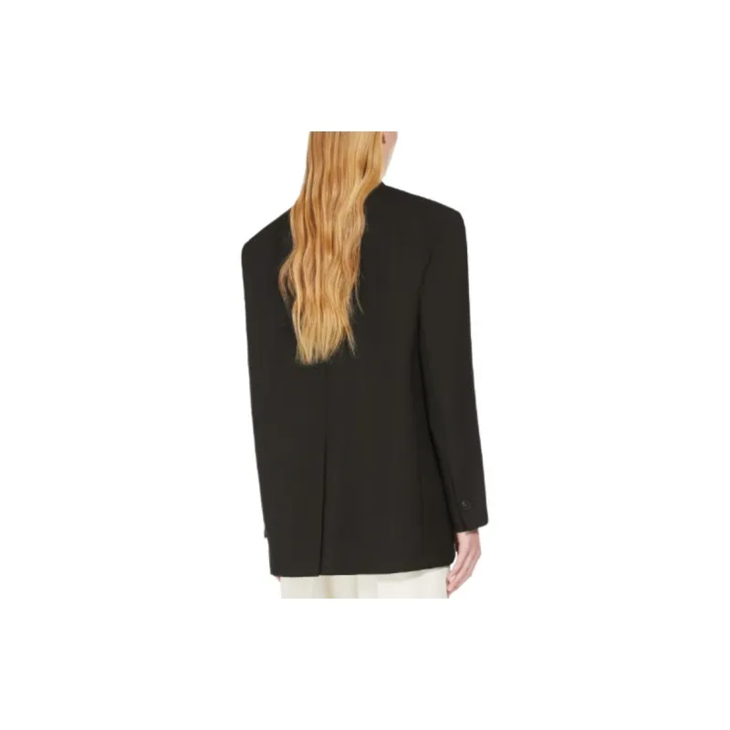 WEEKEND MaxMara Bravo Collection Oversized Woollen Cloth Blazer Business Suit Women's Black-3