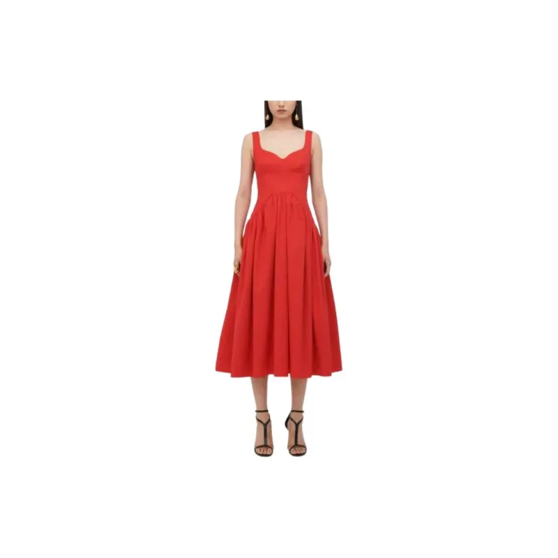 Alexander McQueen Sleeveless Dress Women's Red-1