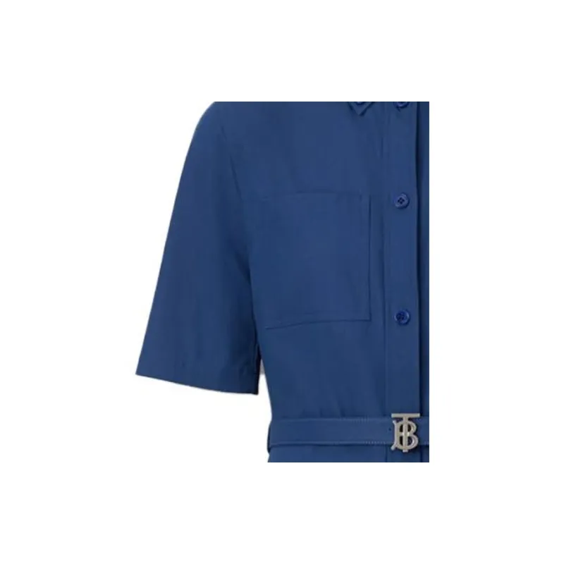 Burberry Short Sleeved Dresses Women's Marine Blue-1