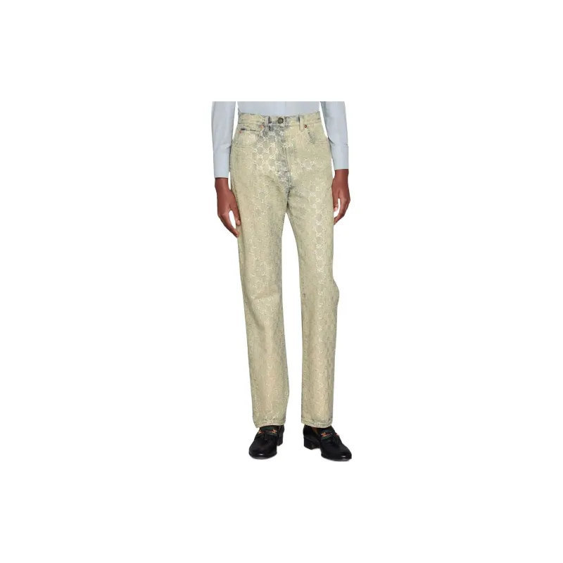 GUCCI Jeans Women's Beige Yellow-1