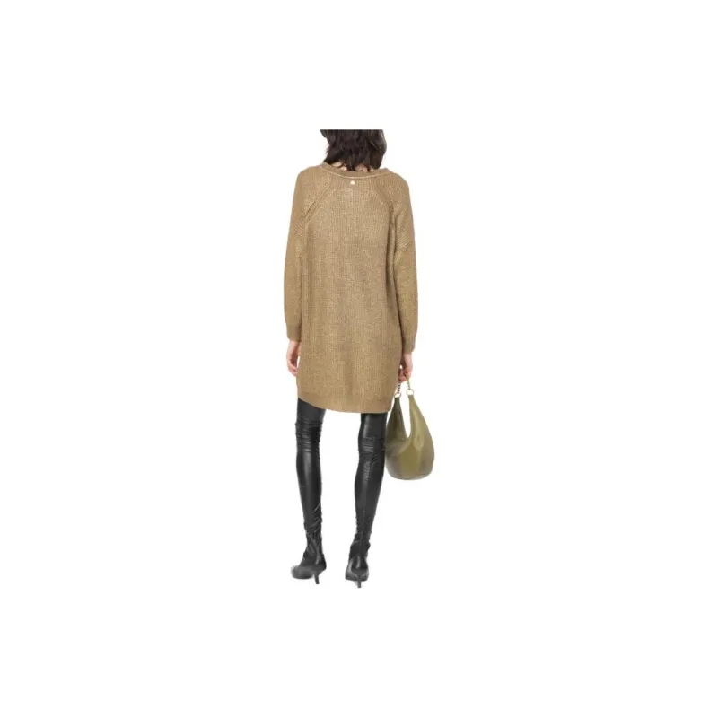 PINKO Abito In Maglia Metallizzata Long Sleeved Dress Women's Gold-3