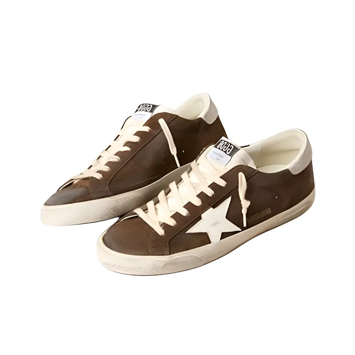 Golden Goose Super Star Low Top Skateboard Shoes Men's Brown-2