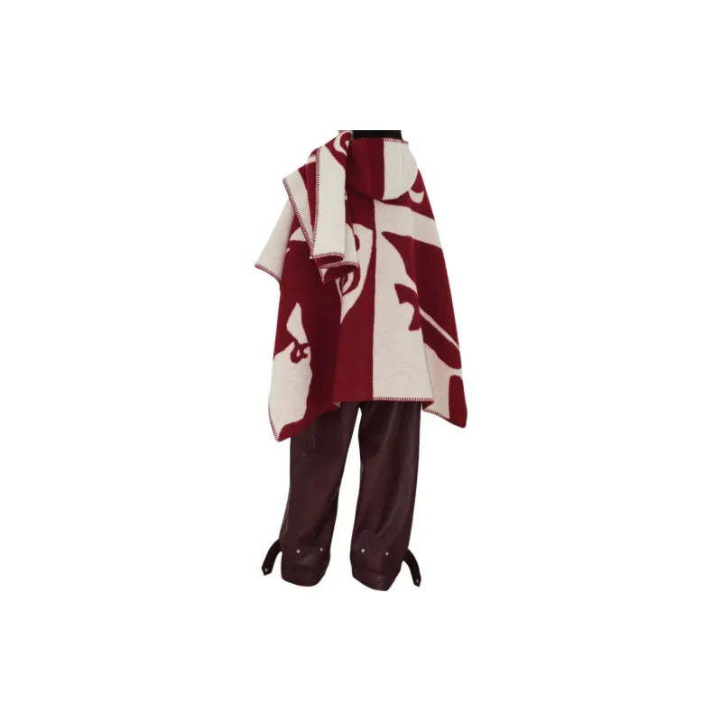 Burberry FW23 Cloaks Women's Deep Red-3