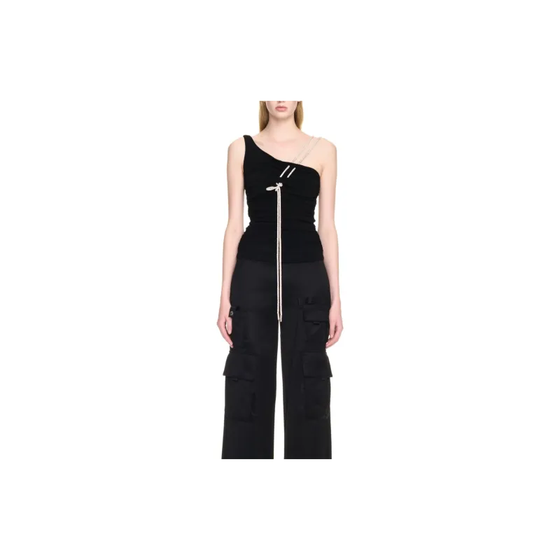OFF WHITE Ruched Crepe Top-1