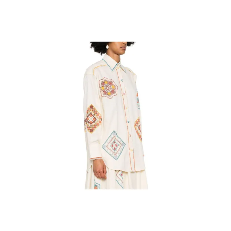 Zimmermann Ottie Crochet Trim Button Up Shirt-3