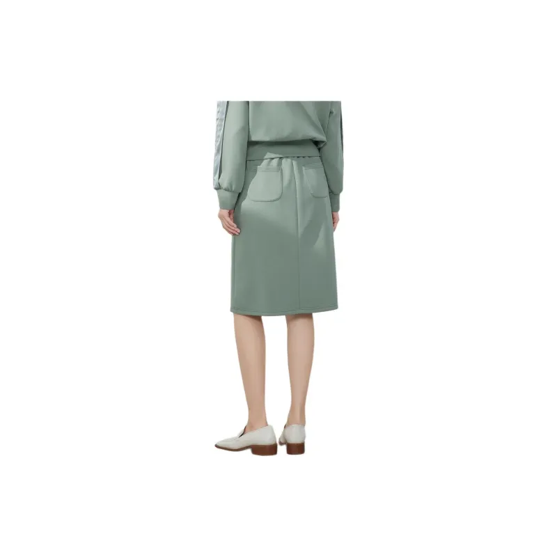 JZ. ANNAKRO Casual Long Skirt Women's Light Green-1