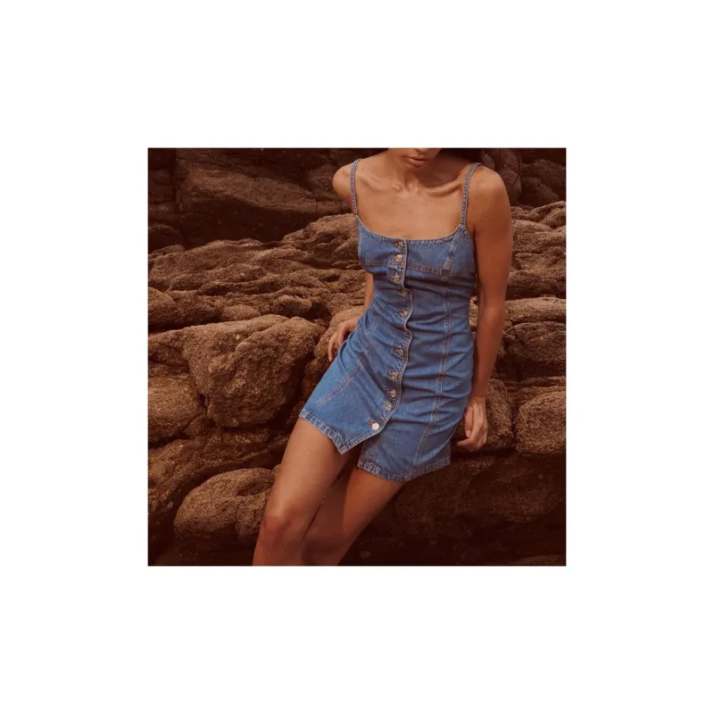 ZARA Slip Dresses Women's Blue-4