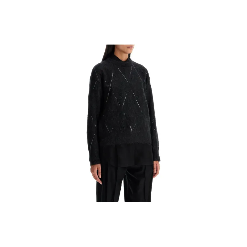 Brunello Cucinelli Sequin Embellished Crewneck Knitted Jumper-2