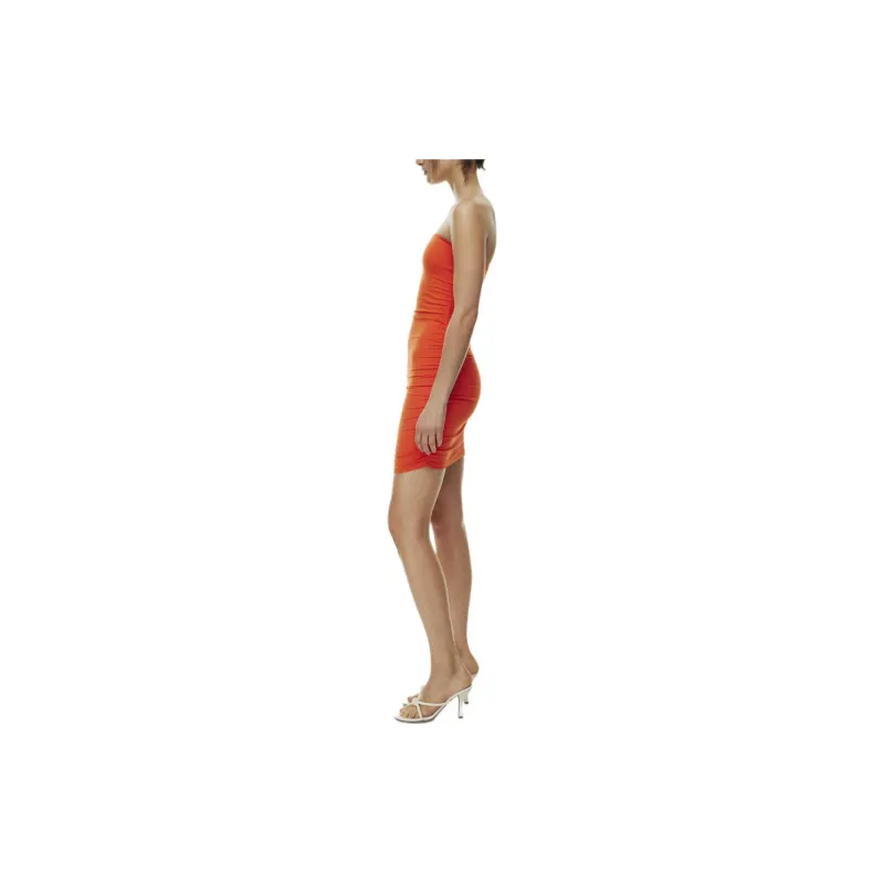 ARITZIA Contour Contour Ruched Mini Tube Dress Sleeveless Dress Women's Hot Cheeky Red/Hot Blush Red Lips-4