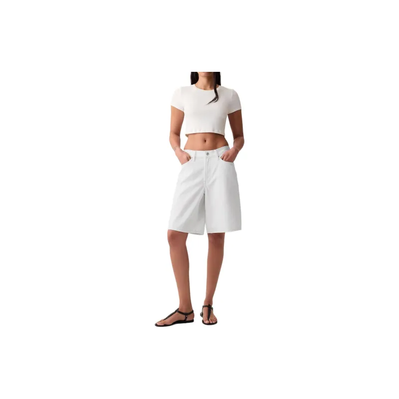 GAP Denim Shorts Women's White-2