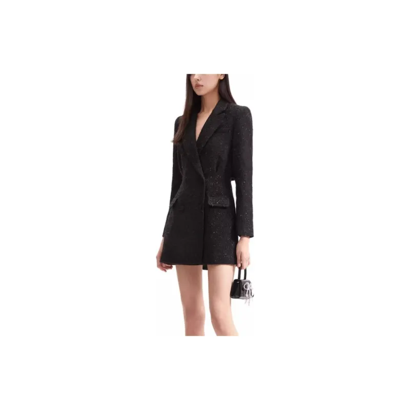 Self portrait Long Sleeved Dresses Women's Classic Black-4