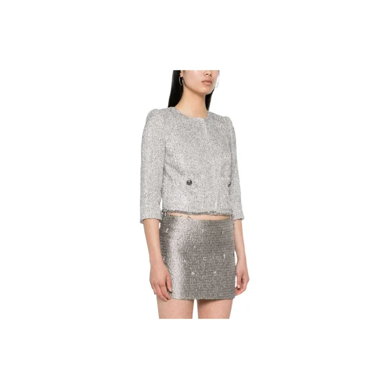 Elisabetta Franchi Collarless Tweed Cropped Jacket-3