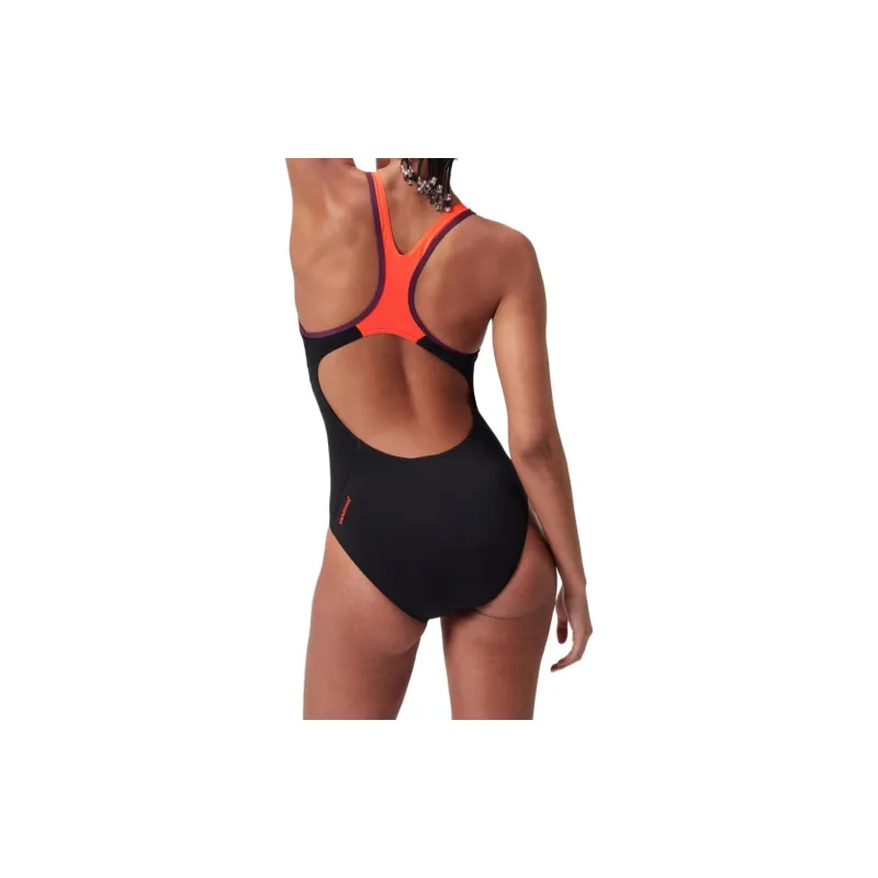 Speedo Placement Laneback Swimsuit One-piece Swimsuit Women's Black-3