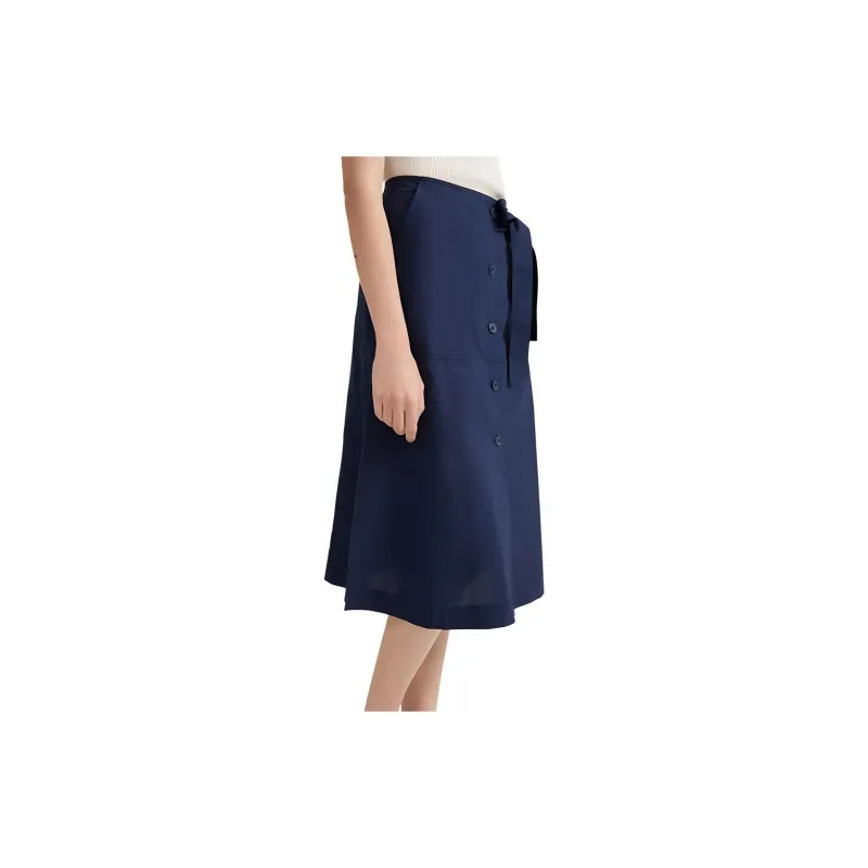 Hush Puppies Casual Long Skirts Women's Dark Blue-3