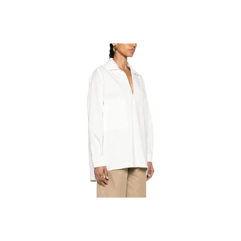 MaxMara V Neck Long Sleeved Shirt-3
