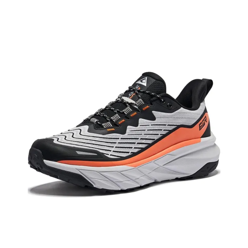Erke Vertical And Horizontal Series Low Top Running Shoes Men's Mist Gray Jet Black-2