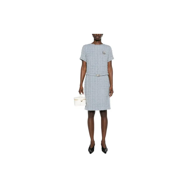 GUCCI Tweed Short-Sleeve Dress-4