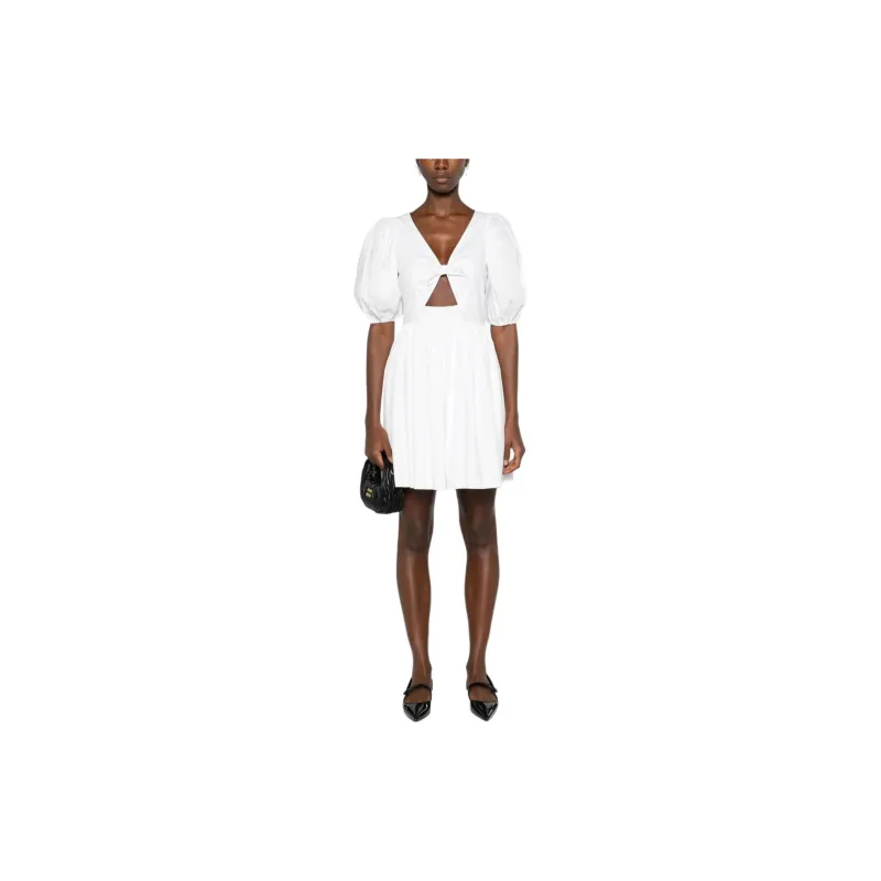 Rotate Birger Christensen Ruched detail V neck Minidress-1