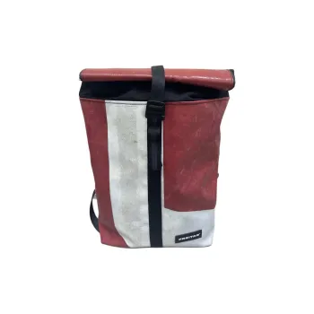 FREITAG PVC Polyvinyl Chloride Backpack Travel Bag Backpack Large Size Unisex White & Red